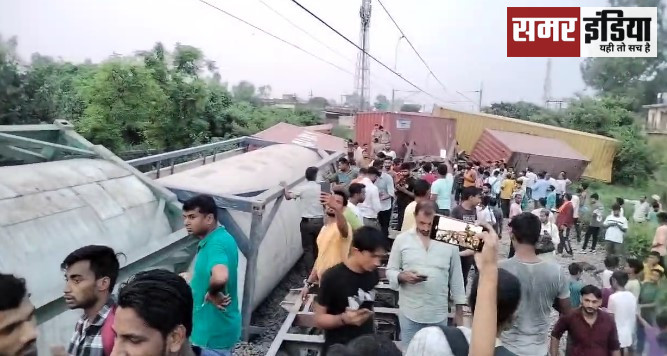 amroha train accident:यूपी में फिर रेल हादसा: अमरोहा में मालगाड़ी पलटी, 10 डिब्बे बेपटरी,मुरादाबाद से गाजियाबाद जा रही थी मालगाड़ी